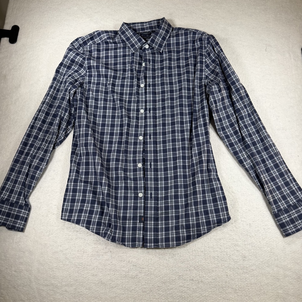 Faherty Reserve The Movement Shirt Men's Blue Plaid Button Up Sz M Supima Cotton